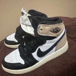 Nike High-Top Sneakers in Black, White, and Tan